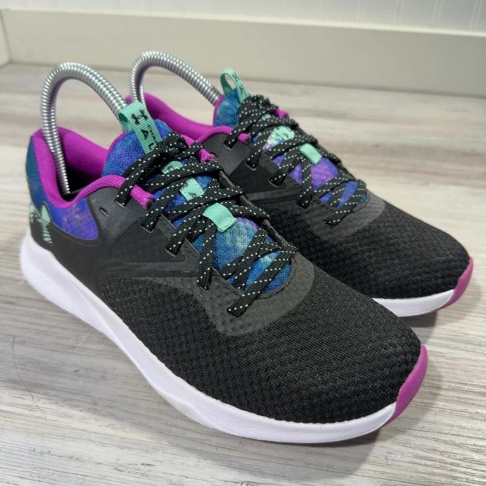 Under Armour Charged Aurora 2 Women's Sz 7 Black Purple 3025238-002